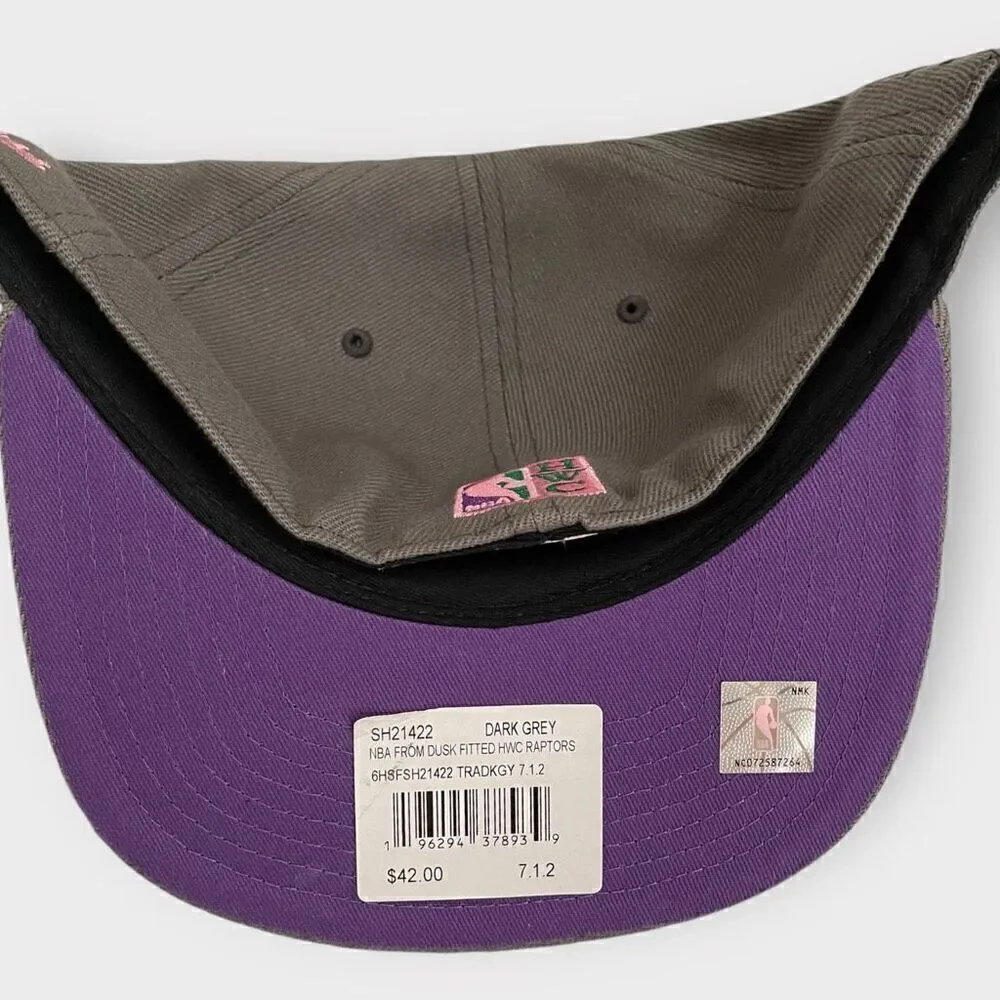 Toronto Raptors Mitchell & Ness NBA From Dusk HWC Fitted Hat Mens size 7 1/2 New